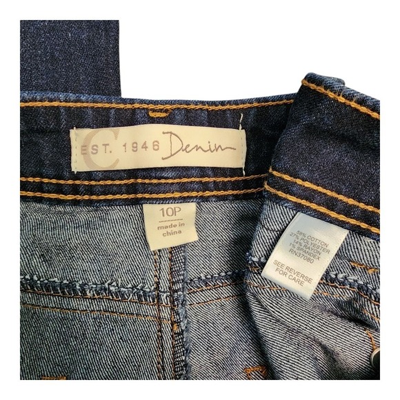 Cato est. 1946 Dark Contemporary Skinny Stretch Denim Bootcut Jeans 10P Petites - Picture 3 of 7